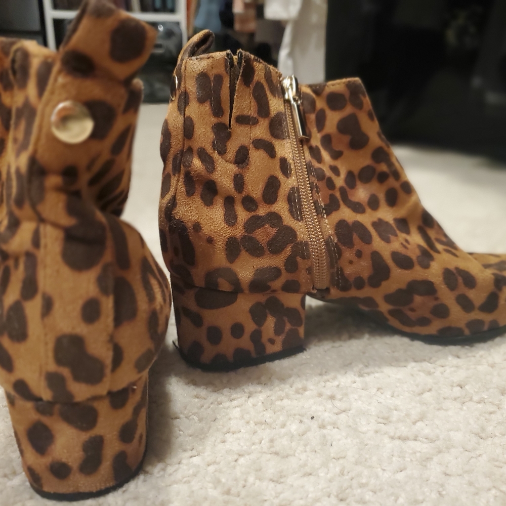 Leopard Print Ankle Boots